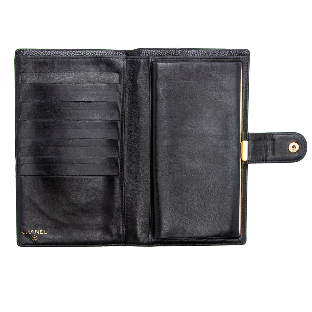Chanel Caviar Leather Timeless French Purse Wallet (SHF-19020)