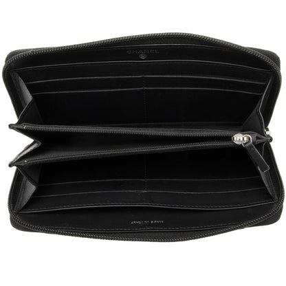 Chanel Caviar Leather Timeless Zip Around Wallet (SHF-22219)