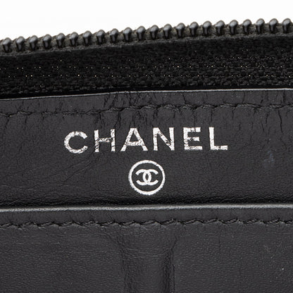 Chanel Caviar Leather Timeless Zip Around Wallet (SHF-22219)