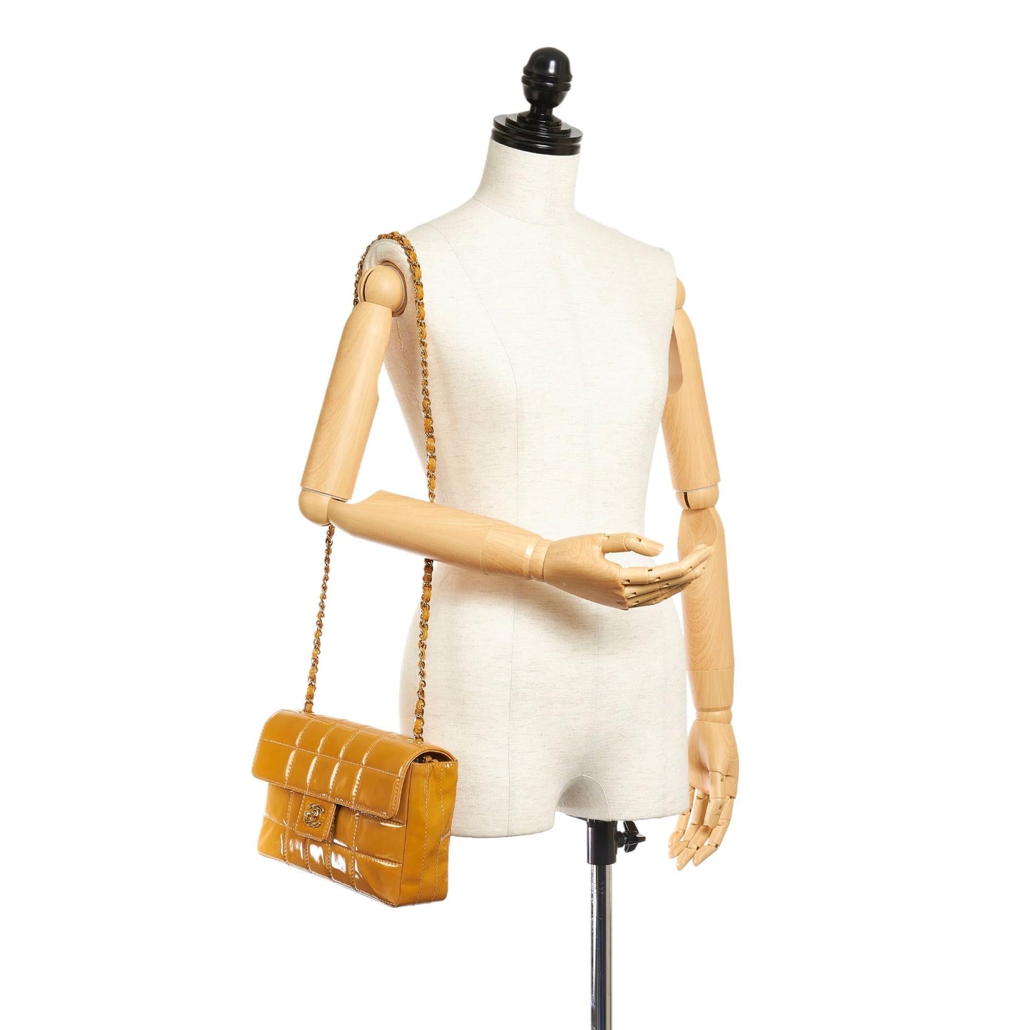 Chanel Choco Bar Patent Leather Single Flap Bag (SHG-30772)