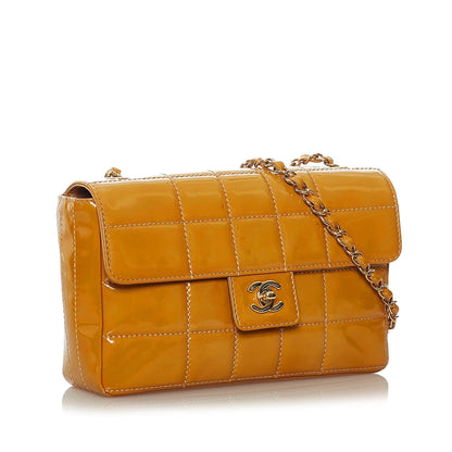 Chanel Choco Bar Patent Leather Single Flap Bag (SHG-30772)