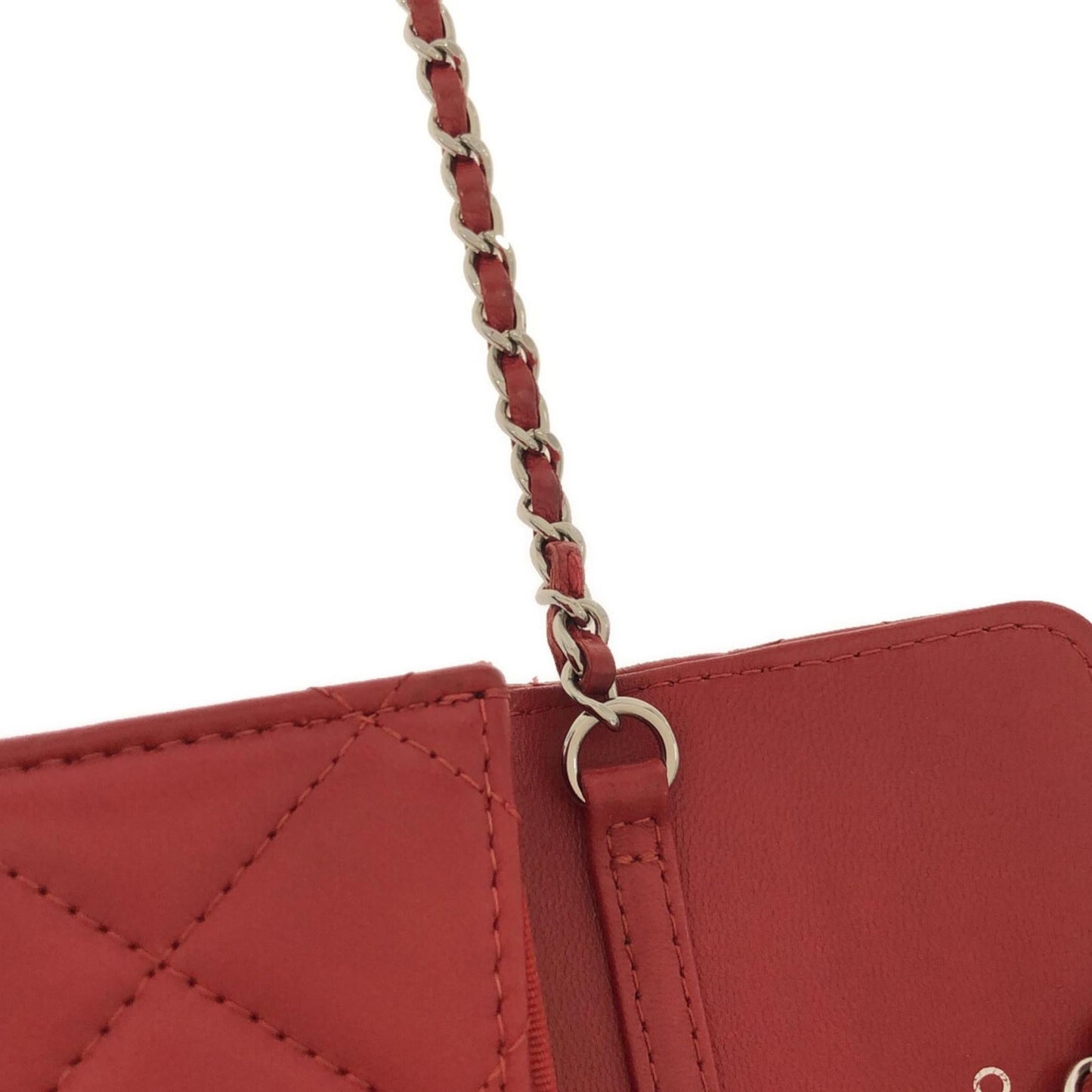 Chanel Classic Flap Lambskin Card Holder on Chain (SHG-Qf5Igv)