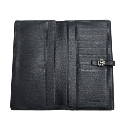 Chanel Coco Button Leather Long Wallet (SHG-Usp4W4)