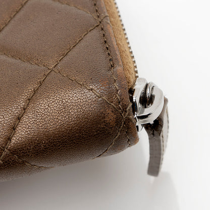 Chanel Metallic Lambskin CC Zip Around Wallet (SHF-20961)