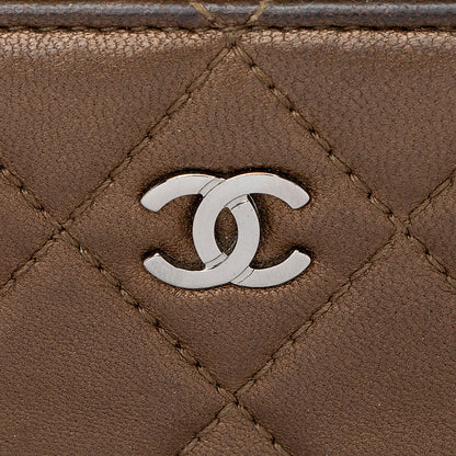 Chanel Metallic Lambskin CC Zip Around Wallet (SHF-20961)