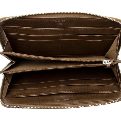 Chanel Metallic Lambskin CC Zip Around Wallet (SHF-20961)