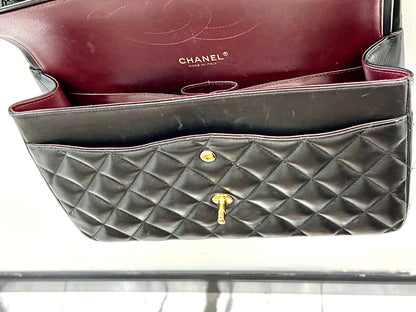 CHANEL QUILTED LAMBSKIN DOUBLE FLAP JUMBO BAG