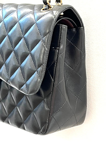 CHANEL QUILTED LAMBSKIN DOUBLE FLAP JUMBO BAG