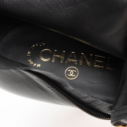Chanel Leather Grosgrain CC Cap Toe Booties - Size 10 / 40 (SHF-dvns34)