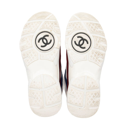 Chanel Leather Suede CC High Top Sneakers - Size 6.5 / 36.5 (SHF-gBBc0v)