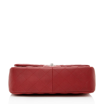 Chanel Matte Caviar Lambskin Jumbo Double Flap Bag (SHF-18309)