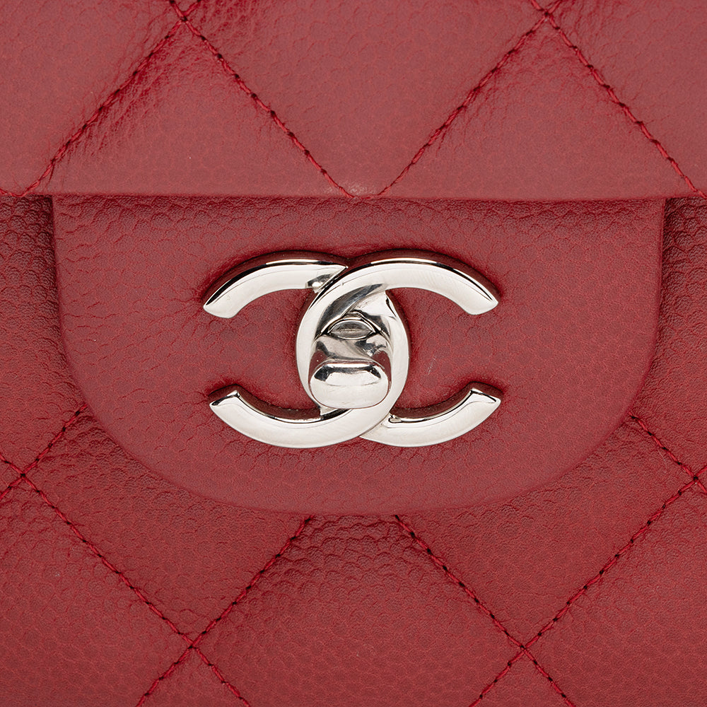 Chanel Matte Caviar Lambskin Jumbo Double Flap Bag (SHF-18309)