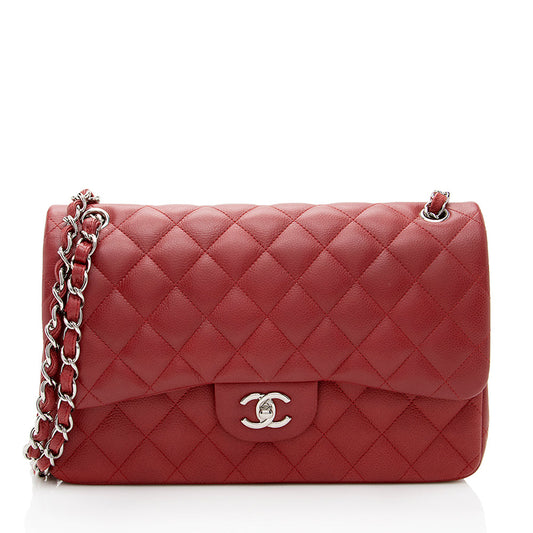 Chanel Matte Caviar Lambskin Jumbo Double Flap Bag (SHF-18309)
