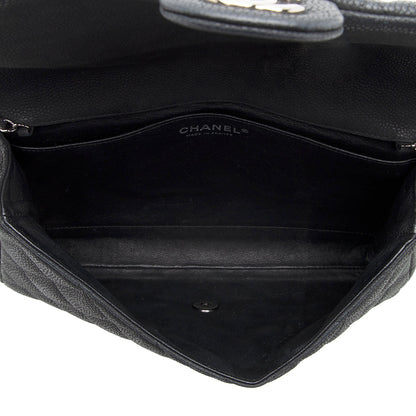 Chanel Matte Caviar Leather Chain Flap Clutch Bag (SHF-19570)