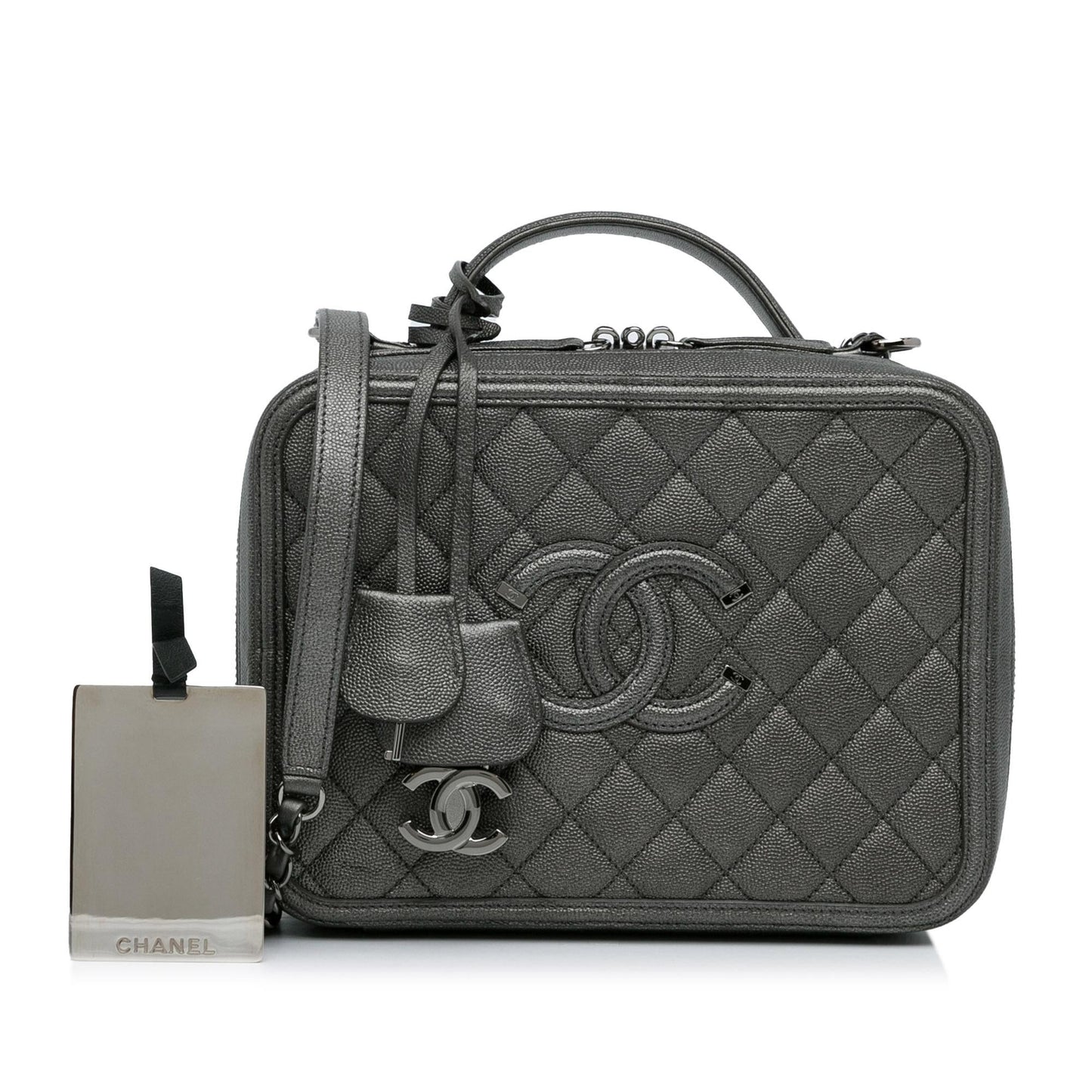 Chanel Medium CC Filigree Caviar Vanity Case (SHG-JLPrCU)
