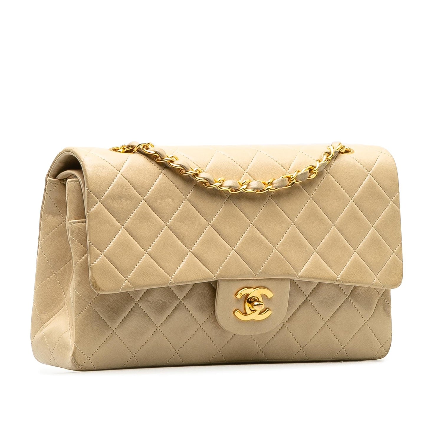 Chanel Medium Classic Lambskin Double Flap (SHG-Kr2lcw)