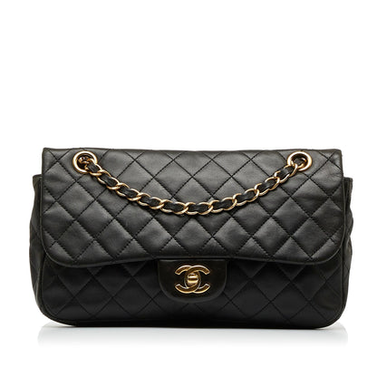 Chanel Medium Classic Lambskin Single Flap (SHG-IvYGNR)