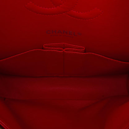 Chanel Medium Classic Striped Patent Double Flap (SHG-9oaXcP)