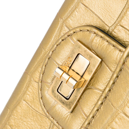 Chanel Medium Croc Embossed Lambskin 2.55 Reissue Double Flap Bag (SHG-JzyULz)