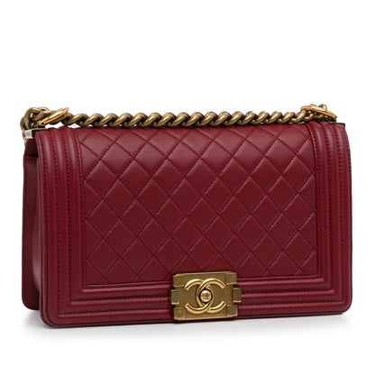 Chanel Medium Lambskin Boy Flap Bag (SHG-FIM8qt)