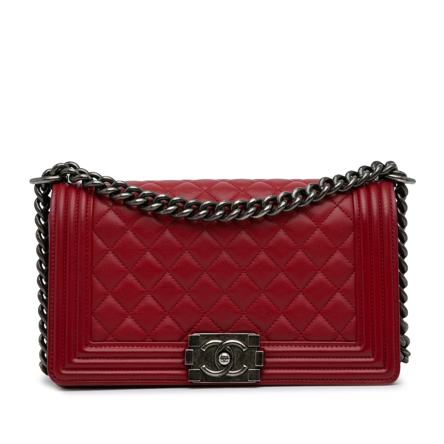 Chanel Medium Lambskin Boy Flap Bag (SHG-HGvn58)