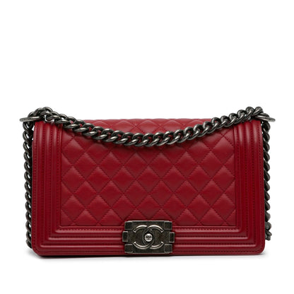 Chanel Medium Lambskin Boy Flap Bag (SHG-HGvn58)