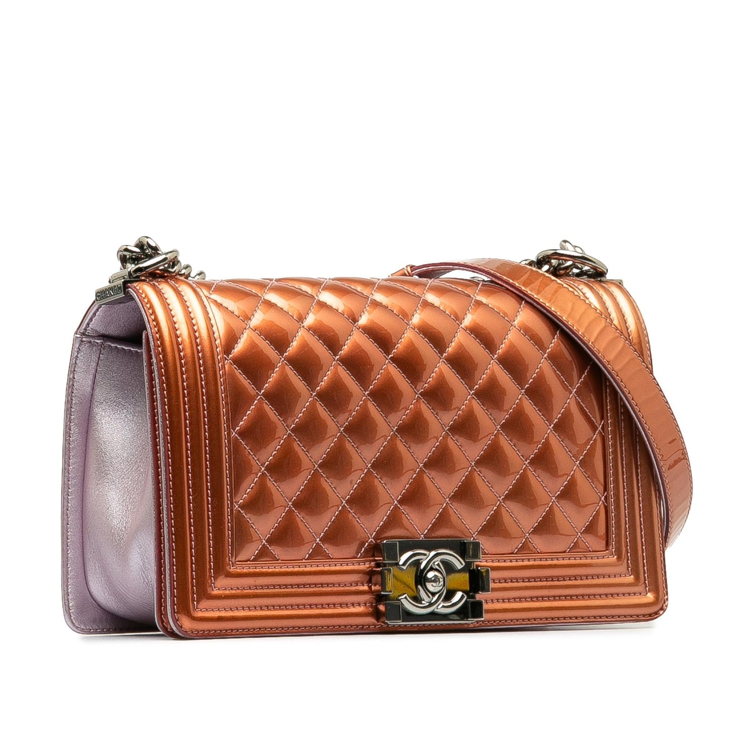 Chanel Medium Patent Boy Flap Bag (SHG-XjO8UR)