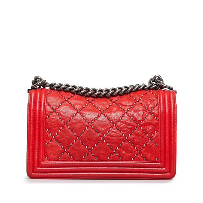 Chanel Medium Studded Distressed Calfskin Boy Flap (SHG-IQfxND)