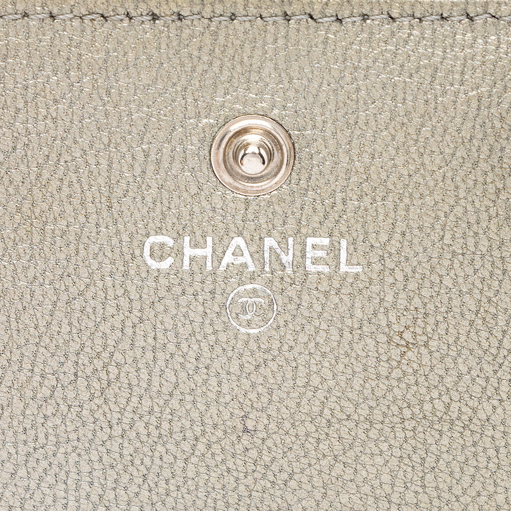 Chanel Metallic Calfskin Flap Wallet (SHF-19801)