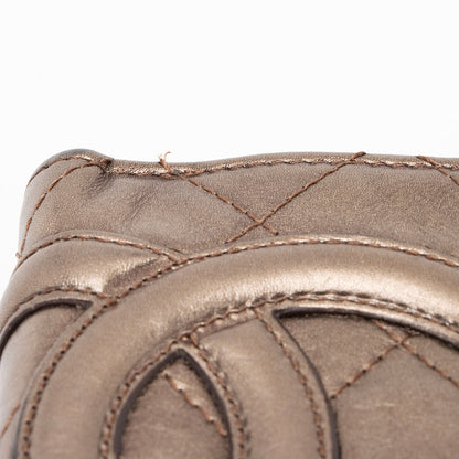 Chanel Metallic Lambskin Ligne Cambon French Purse Wallet (SHF-7hjblw)