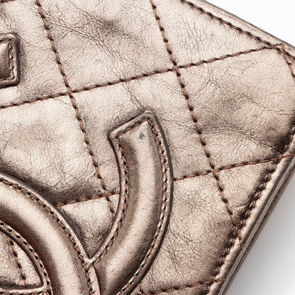 Chanel Metallic Lambskin Ligne Cambon French Purse Wallet (SHF-7hjblw)