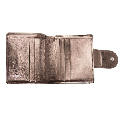 Chanel Metallic Lambskin Ligne Cambon French Purse Wallet (SHF-7hjblw)