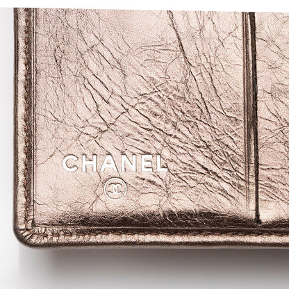 Chanel Metallic Lambskin Ligne Cambon French Purse Wallet (SHF-7hjblw)
