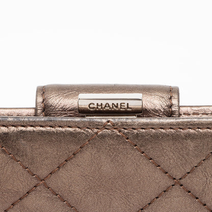 Chanel Metallic Lambskin Ligne Cambon French Purse Wallet (SHF-7hjblw)