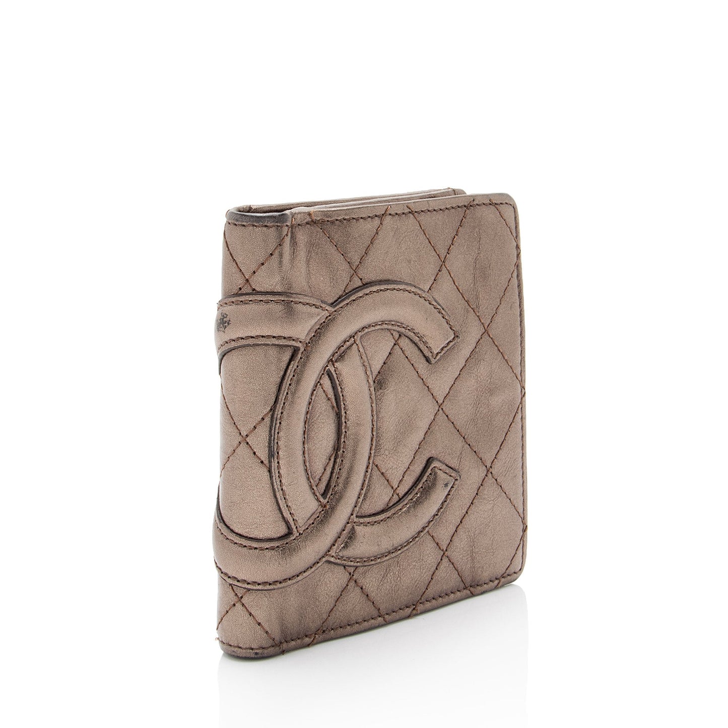 Chanel Metallic Lambskin Ligne Cambon French Purse Wallet (SHF-7hjblw)