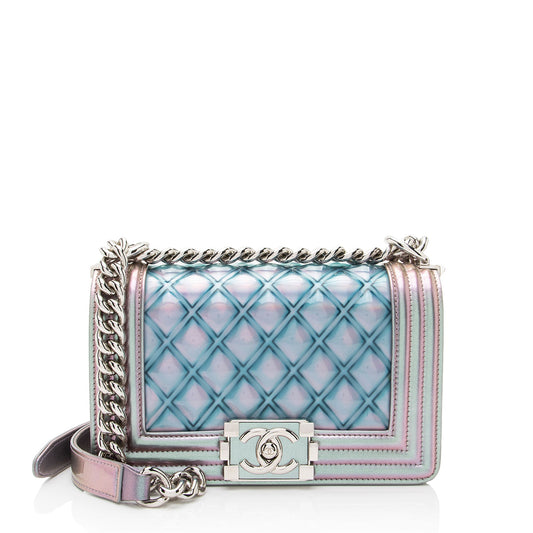 Chanel Metallic Lambskin PVC Small Boy Bag (SHF-tZdMaC)