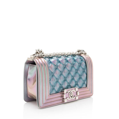 Chanel Metallic Lambskin PVC Small Boy Bag (SHF-tZdMaC)