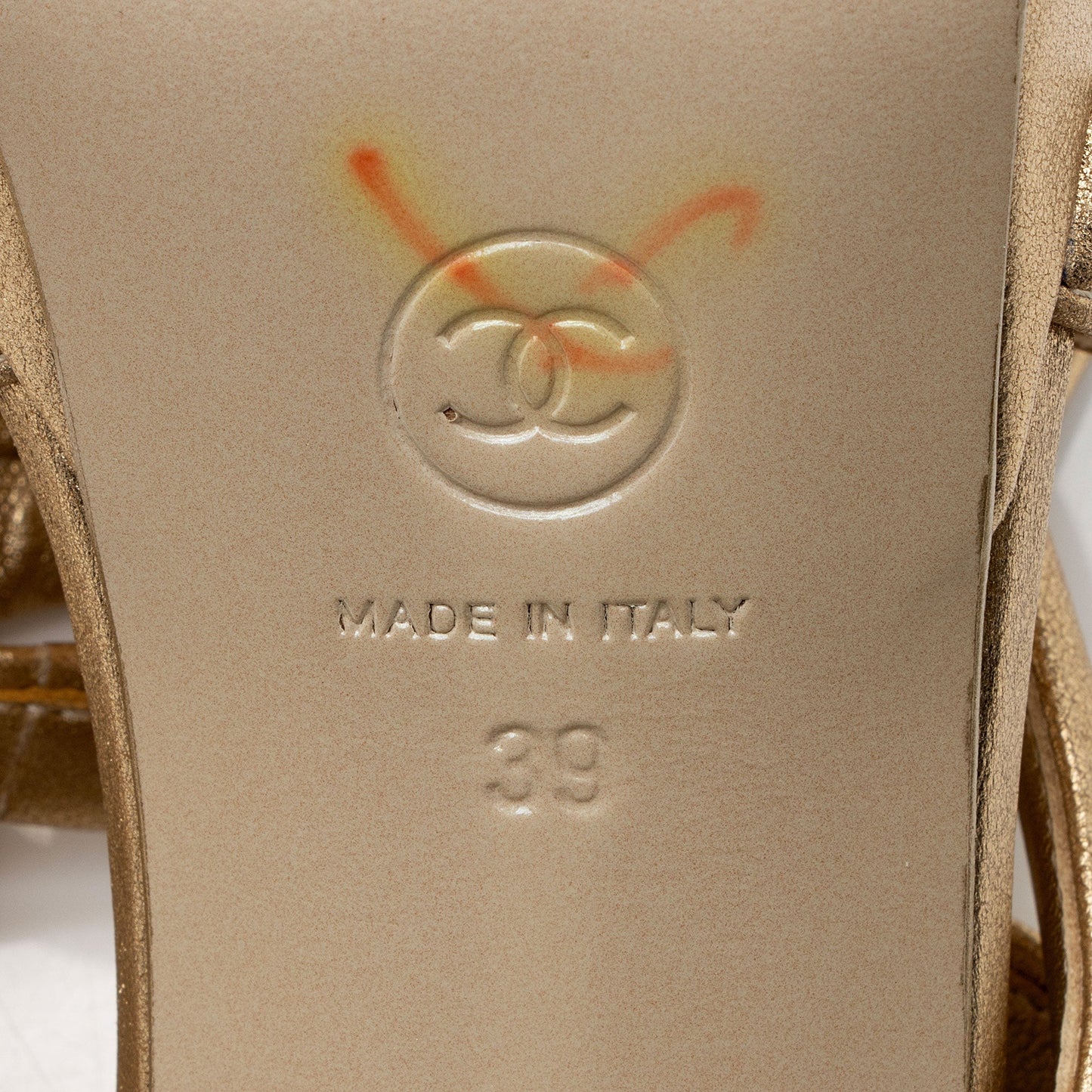 Chanel Metallic Leather Gladiator Strappy Sandals - Size 9B / 39B (SHF-rARysY)