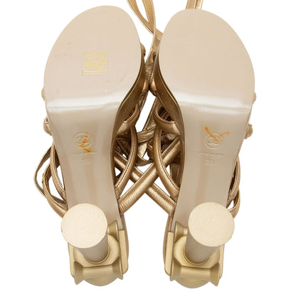 Chanel Metallic Leather Gladiator Strappy Sandals - Size 9B / 39B (SHF-rARysY)