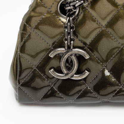 Chanel Metallic Patent Leather Just Mademoiselle Bowler Bag (SHF-9cE7hE)