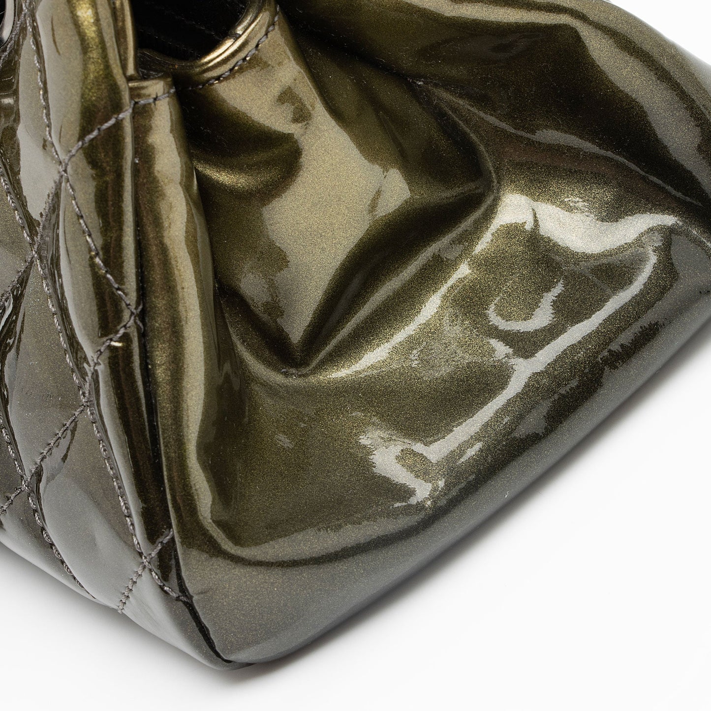 Chanel Metallic Patent Leather Just Mademoiselle Bowler Bag (SHF-9cE7hE)