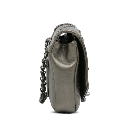 Chanel Mini Embellished Calfskin Chevron Square Envelop Flap (SHG-dgzXFp)