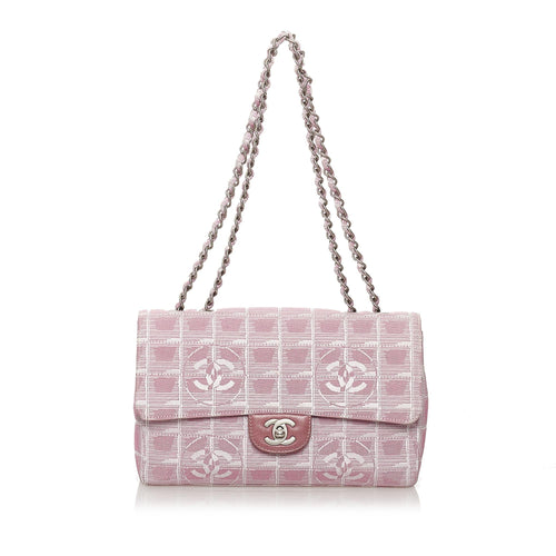 Chanel New Travel Line Classic Flap Nylon Shoulder Bag (SHG-32717)