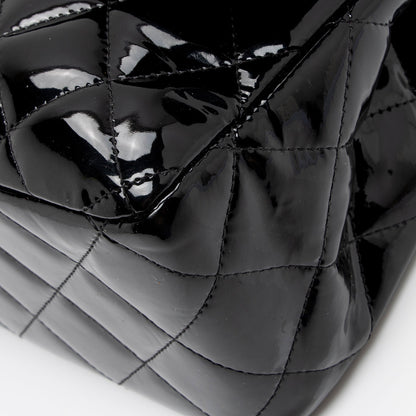 Chanel Patent Leather Classic Jumbo Double Flap Bag (SHF-zuaFhW)