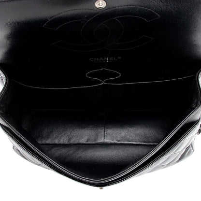 Chanel Patent Leather Classic Jumbo Double Flap Bag (SHF-zuaFhW)
