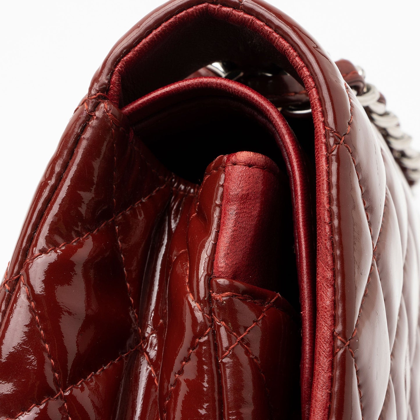 Chanel Patent Leather Classic Medium Double Flap Bag (SHF-BwsnL1)