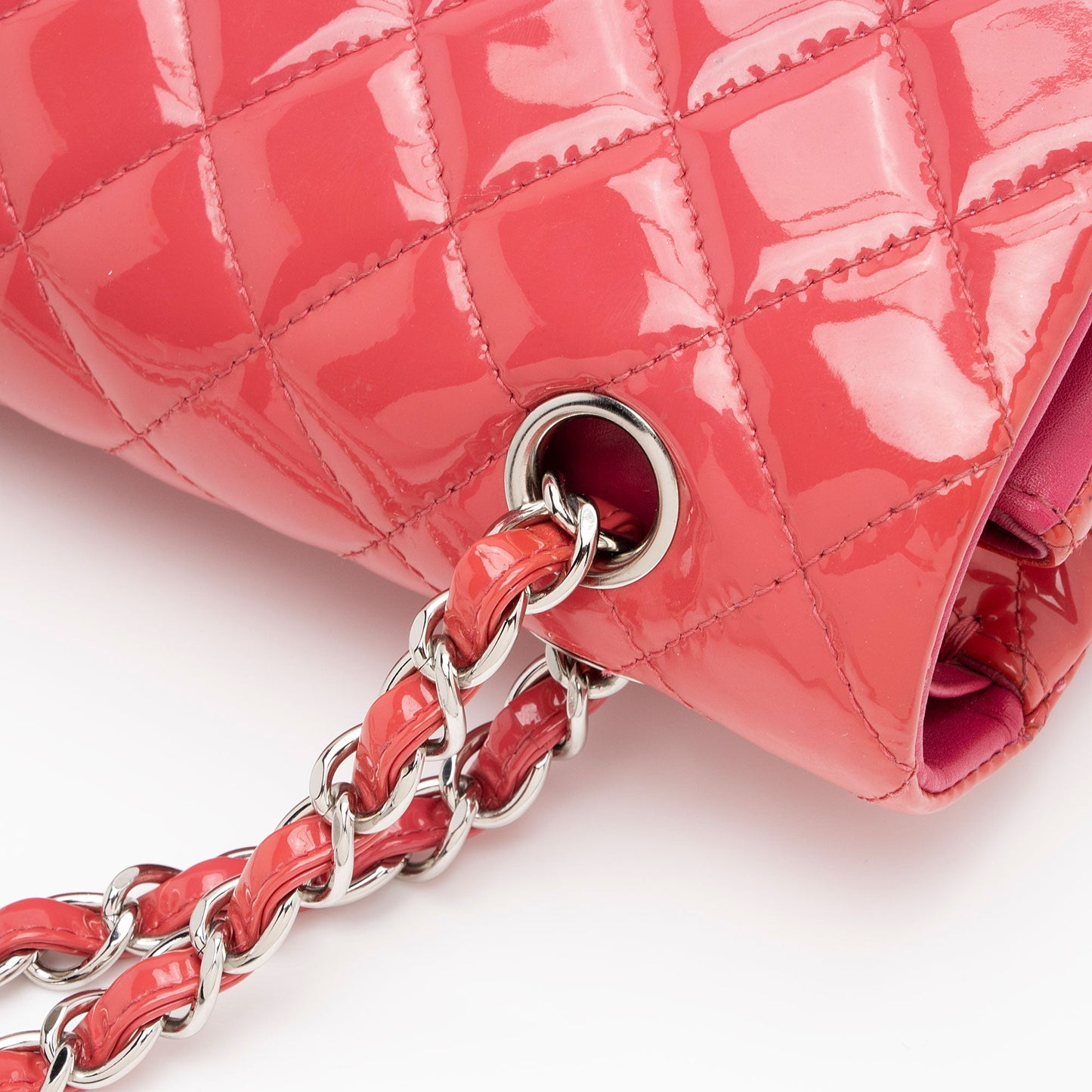 Chanel Patent Leather Classic Medium Double Flap Bag (SHF-4dhv1Q)