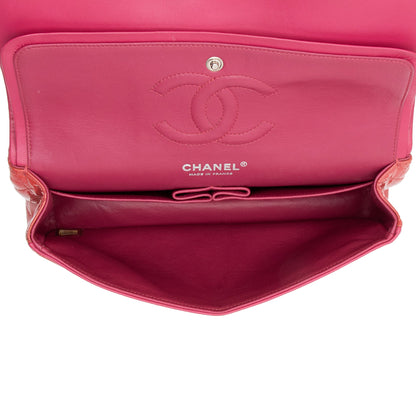 Chanel Patent Leather Classic Medium Double Flap Bag (SHF-4dhv1Q)