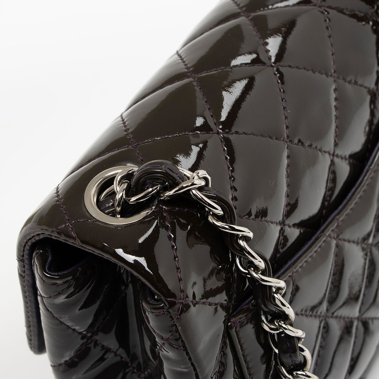 Chanel Patent Leather Classic Square Mini Flap Bag (SHF-Ejwny1)