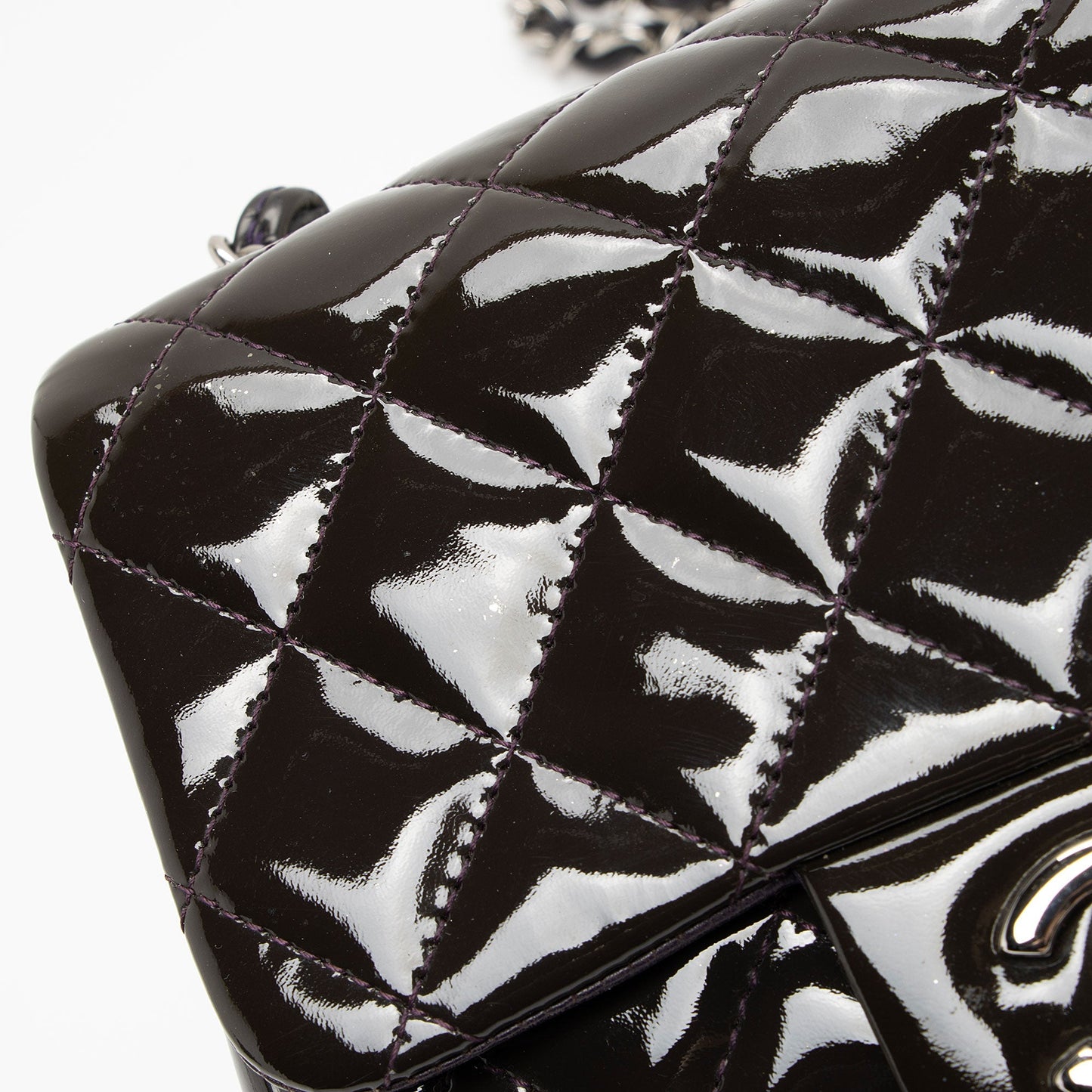 Chanel Patent Leather Classic Square Mini Flap Bag (SHF-Ejwny1)